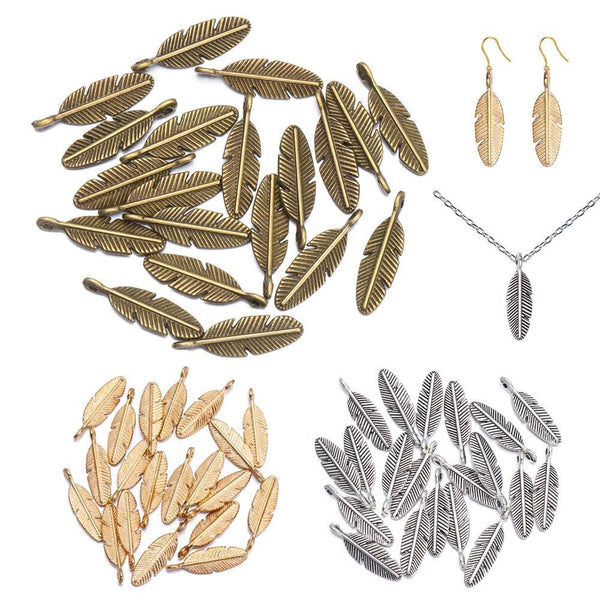 Earrings Accessories Necklace Pendant Small Charm Feather Leaf Bracelet Beads