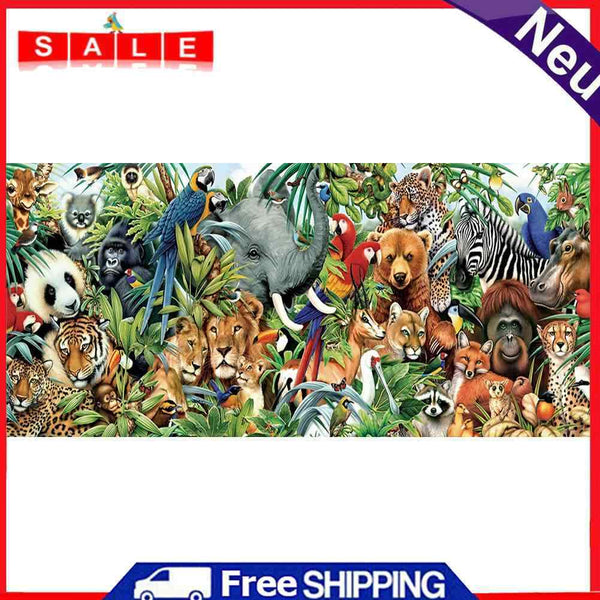 Paint By Numbers Kits Animal Family DIY Hand Painted on Canvas Coloring Picture