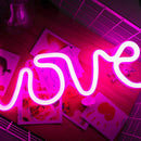 Romantic Love Letters LED Night Light USB Charging Home Neon Lamp by WNZZ