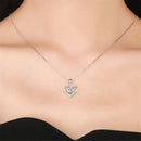 Wedding Crystal Pendant Necklace Eternal Love Heart Cubic Zirconia Neck Chain