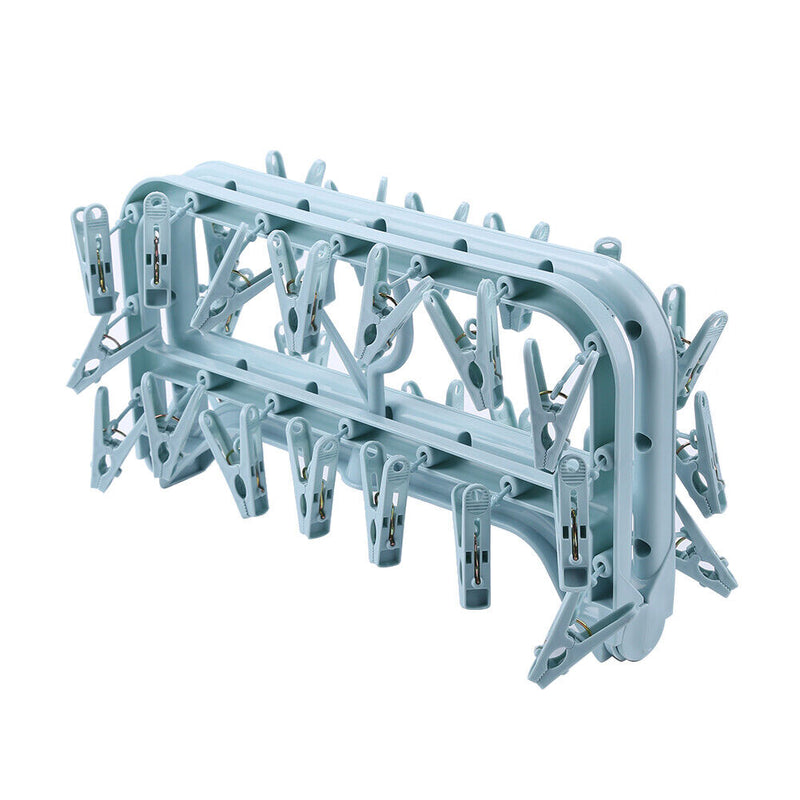 32 Clips Portable Socks Hanger Rack Multi-function Drying Storage Hangers Hol