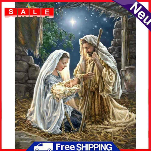 DIY Paint By Number Kit Frameless Religious Jesus Handpainted Canvas Art Decor
