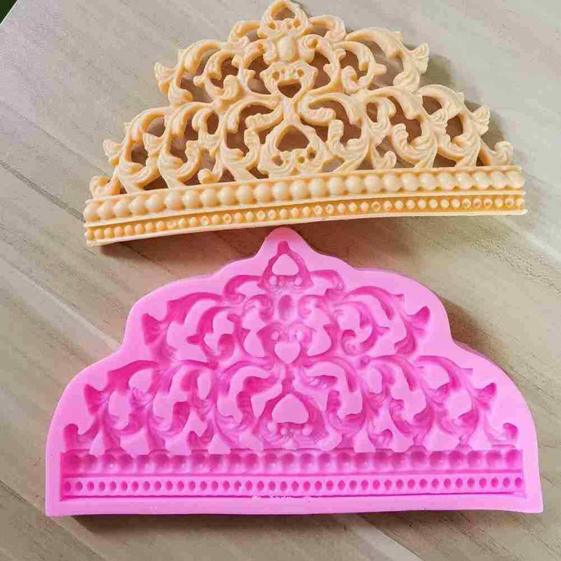 Silicone Mold Baroque Crown Sugarcraft Fondant Chocolate Decorating O H T U9V8