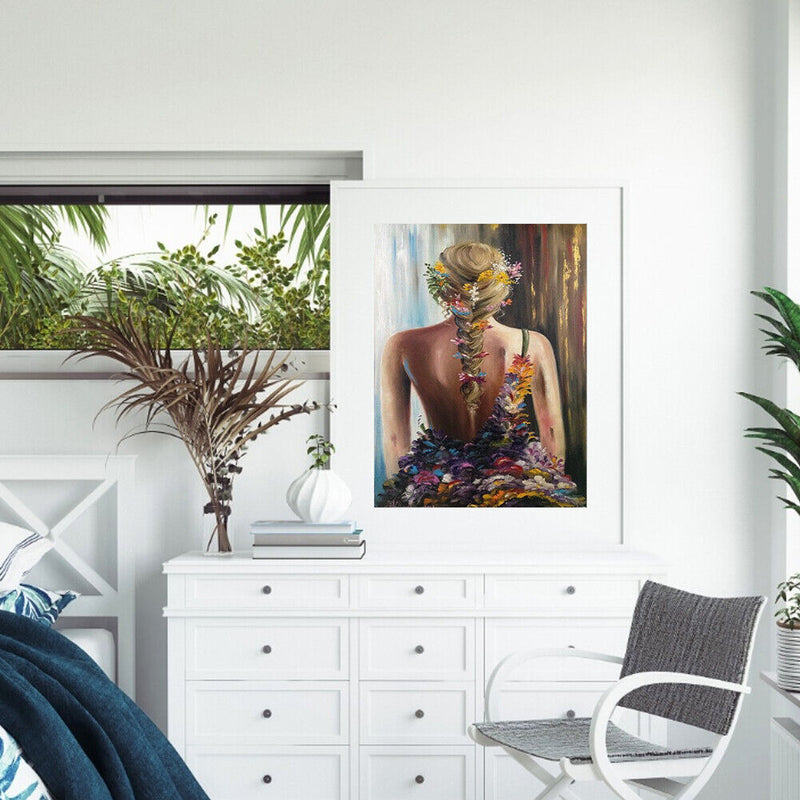 Woman Back Oil Paint By Numbers Drawing DIY Hand Painted Wall Art Craft Decor