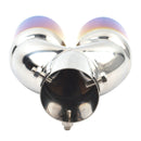 Car Dual Exhaust Tip Rolled Edge Slant Cut 3 inch ID Inlet (Burnt Blue) Newly