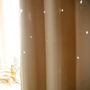 1pc Hollowed Star Shading Window Curtain Drapes Purdah for Home(Ivory)