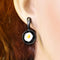 Drop Oil Dangle Korean Asymmetric Enamel Fried Egg Earrings Ear Stud Elegant