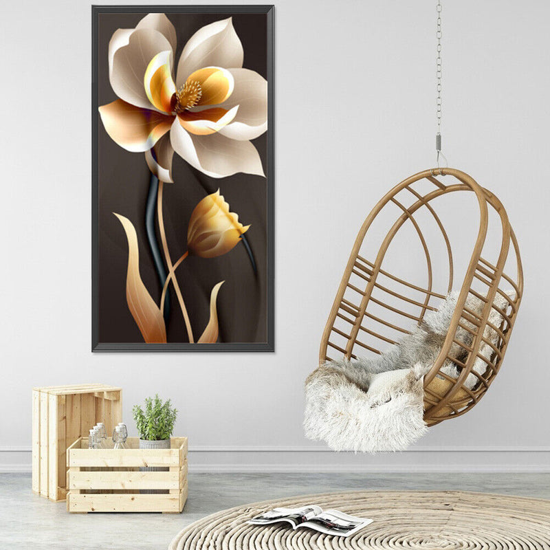 5D DIY Diamond Painting Kits Golden Flowers Full Round Drill Wall Decor Craft