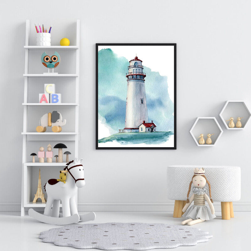 Lighthouse Kit Colouring Oil Canvas Pictures DIY Hand Painted Paint By Numbers