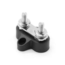 Block Heavy Duty Dual M6 Power Distribution Stud Terminal Bus Bar (Black)