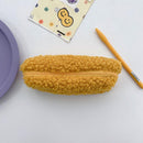 Stationery Storage Plush Pen Case Student School Pencil Organizer (Yellow) Newly