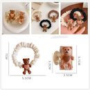 Scrunchies Elastic Hair Bands Bear Hair Rope Hair Clip Cute Bear Hair Crab Claw