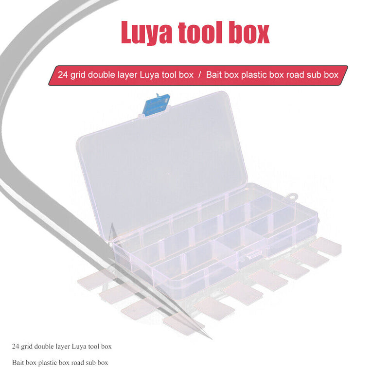 Double Layer Bait Lure Sorting Box Fishing Tackle Case Organizer (24 Slots)