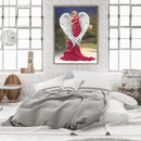 Angel in Red Dress Oil Paint By Numbers DIY Handpainted on Canvas Wall Arts