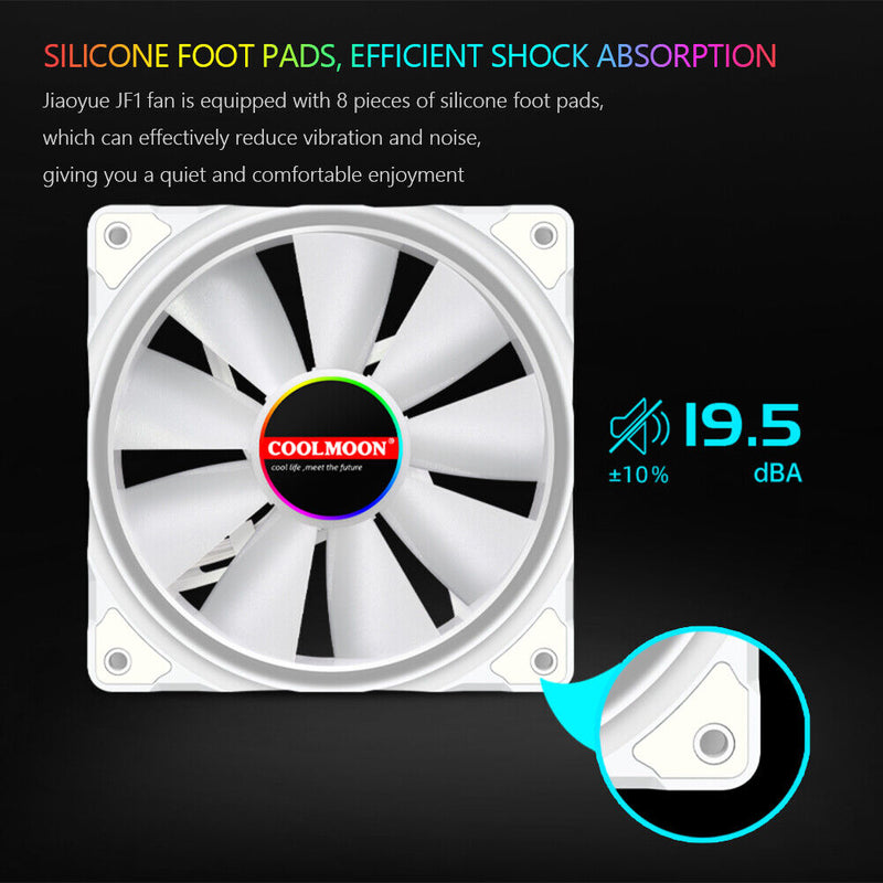 COOLMOON 120mm Cooling Fan 4Pin PWM Adjustable Speed Silent Computer Accessories