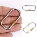 D Shape Titanium Alloy Screw Lock Carabiner Clip Hook Keychain Camping