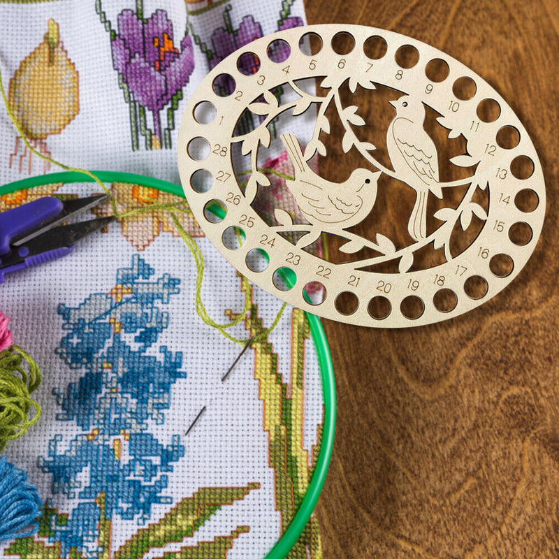 Embroidery Wire Organizer Wood Bird Cross Stitch Thread Storage Finishing Tools