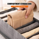 Wardrobe Clothes Organizer Jeans Compartment Storage Box (7 Grids Large)