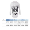 Women Hooded Tops Long Sleeve Print Loose Casual Long Section Pocket Pullovers