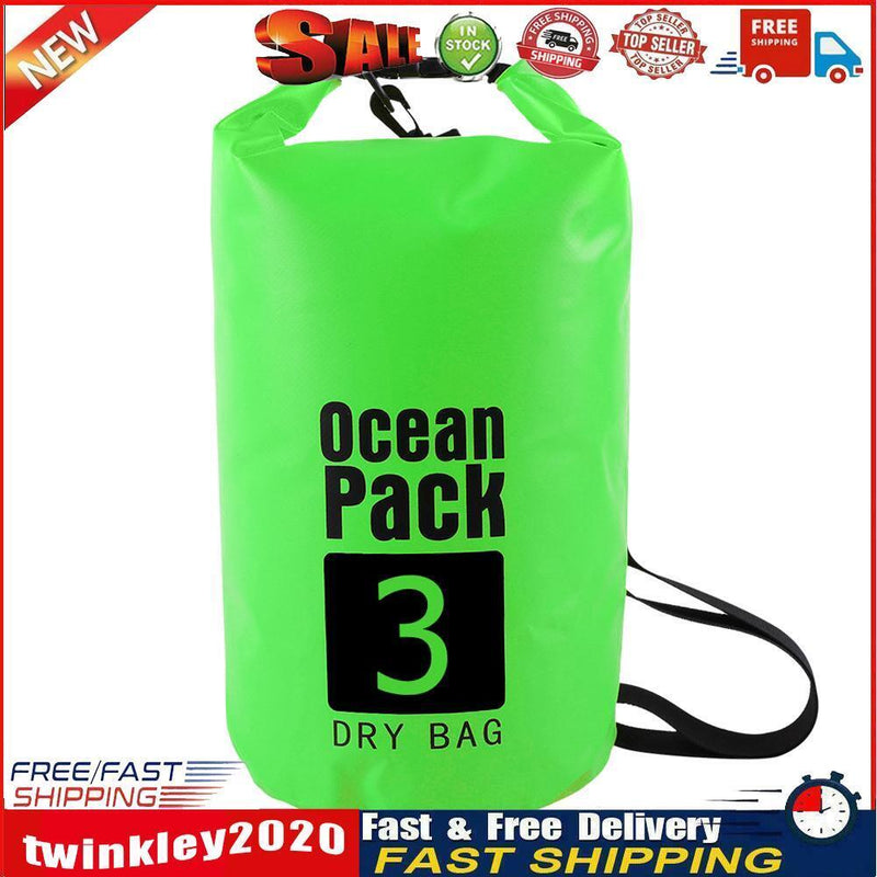 Waterproof Dry Bag Pack Sack Swimming Kayaking River Trekking (3L Green) Newly