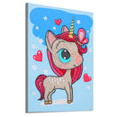 DIY 5D Cartoon Horn Horse Part Special Shape Diamond Painting Kit (T049)