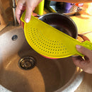Plastic Drain Basket Wash Rice Fruit Filter Jars Leakproof Baffle (Yellow)