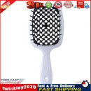 Wide Teeth Air Cushion Combs Scalp Massage Brush Hollow Grid Comb (Black) Newly