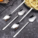 2 In 1 Spoon Fork Long Handle Spoon Fork Outdoor Camping Portable R3G4 K0P7