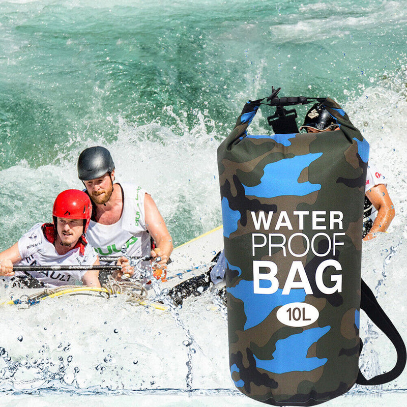 #A Camouflage Swimming Bag Waterproof Dry Sack Storage Pouch for Trekking Boatin