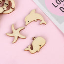 Sea Theme Lighthouse Sailboat Dolphin Whale Shape Scrapbooking Wooden Craft