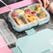 Microwave Lunch Box Food Grids Storage Container School Bento Box (Blue) Newly