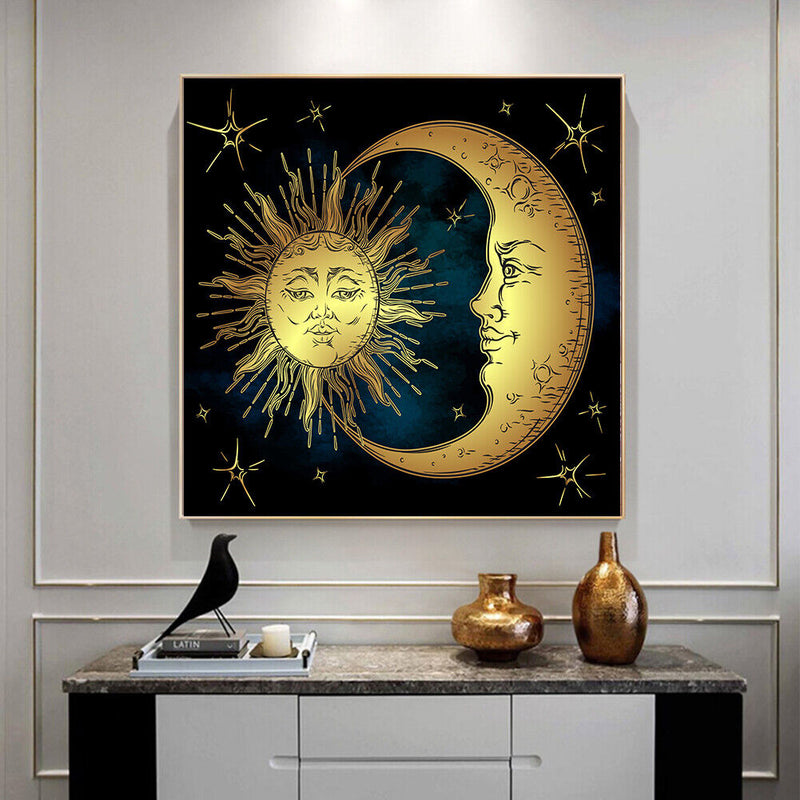5D DIY Sun Moon Mosaic Art Picture of Rhinestones Gifts Home Decoration