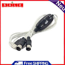 2m MIDI Cable to USB IN-OUT Converter PC to Keyboard Pianos Music Adapter Cord