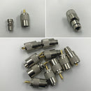 10pcs UHF PL259 Male Twist-on Connectors RG8 RG58 RF Coaxial Cable Adapters