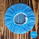 100pcs Disposable Headphone Covers Non-Woven Headset Stretch Caps (Blue) Newly