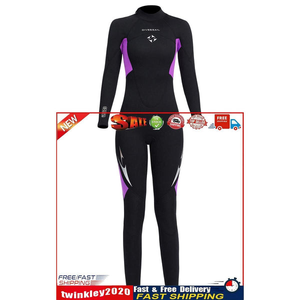 3mm Neoprene Wetsuits Women Scuba Diving Suits for Water Sport (Purple XL) Newly