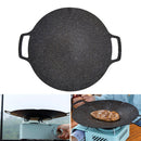 Mountiker BBQ Camping Frying Pan Portable Cast Iron Wok Top Fireplace Accessory
