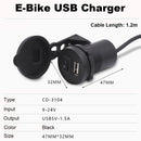 Electric Bicycle Kits Mobile Phones Scooter Motorcycle E-Bike USB Charger