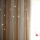 1pc Hollowed Star Shading Window Curtain Drapes Purdah for Home(Ivory)