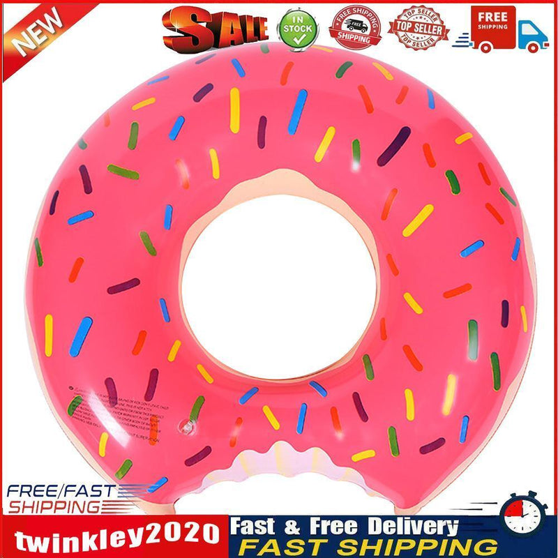 Inflatable Swimming Ring Pink Donut Design Beach Thickening Ring (70cm) Newly