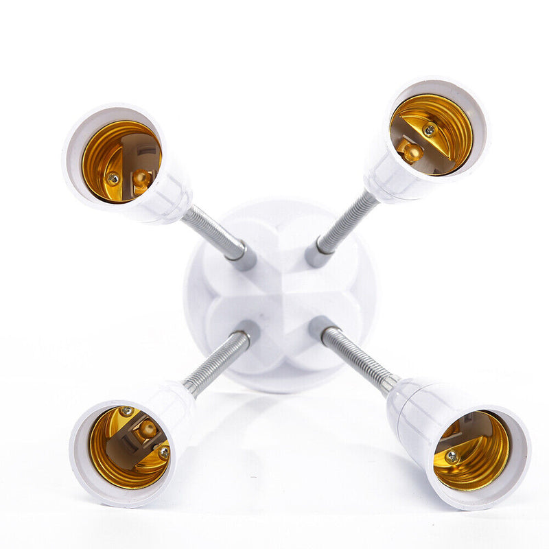 Adjustable E27 Lamp Holder for LED Light Adapter Multi-conversion (4-head) Newly