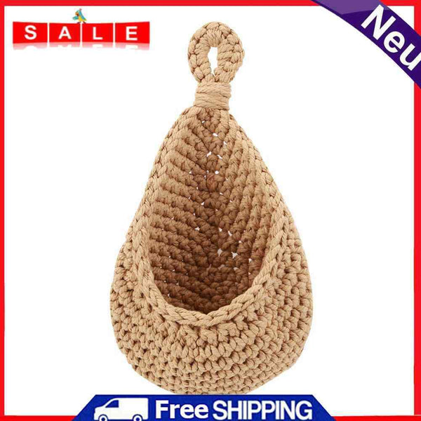 Hanging Basket Wall Planters Jute Teardrop Pot Holder for Fruits (21x21cm)