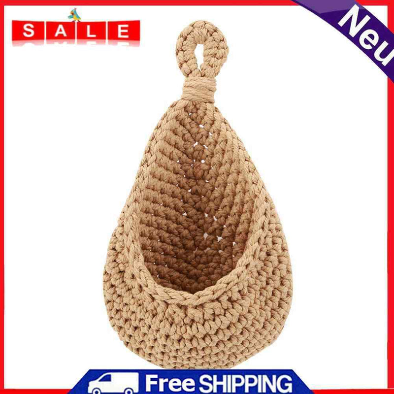 Hanging Basket Wall Planters Jute Teardrop Pot Holder for Fruits (21x21cm)
