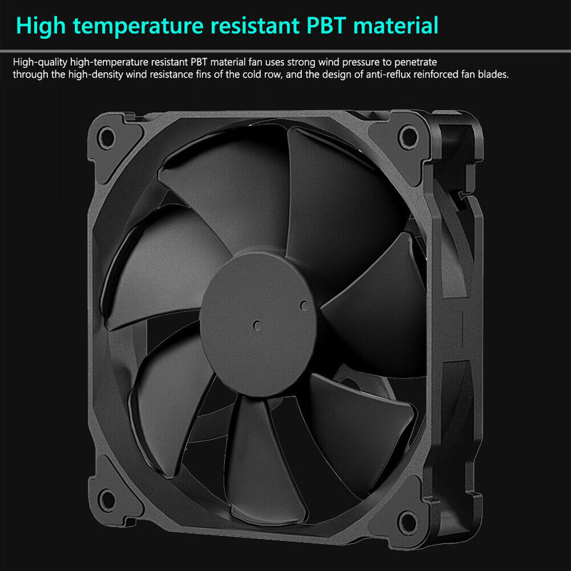 Phanteks 4 Pin PC Case 14cm Cooling Fan Silent PWM Cooler Radiator (Black) Newly