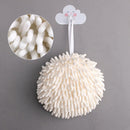 Wipe Hands Towel Ball Super Absorbent Fast Drying Chenille Towels (White) Newly