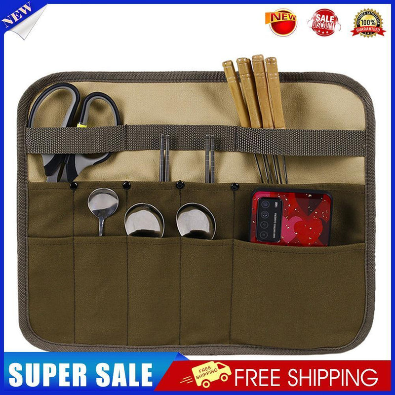 Portable Outdoor Camping BBQ Tableware Storage Bag Cutlery Hanging Holder