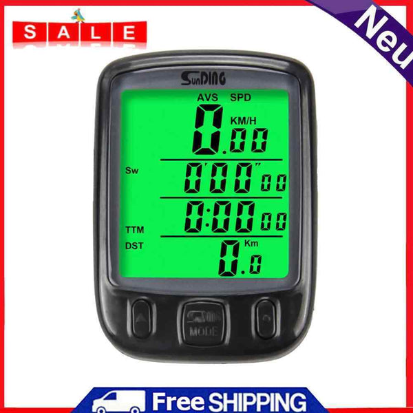 SunDing Bicycle Wired Computer Road Bike Backlight Clock Odometer Speedometer