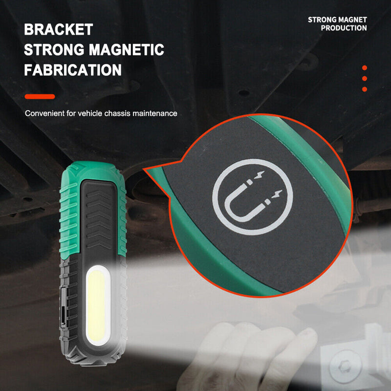 COB LED Foldable Flashlight Torch Portable Emergency Car Inspection Work Ligh