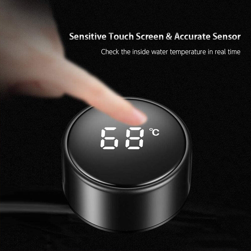 Digital Thermal Water Cup Touch Display Temperature Vacuum Flasks (Black)