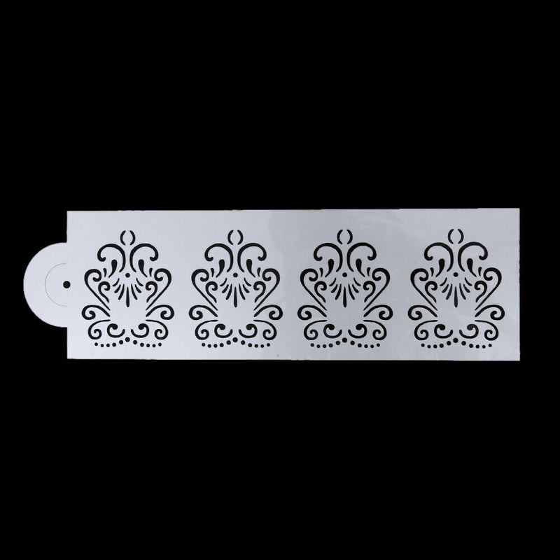 4X Flower Cake Cookie Fondant Side Baking Stencil Wedding Decor Mold Tool